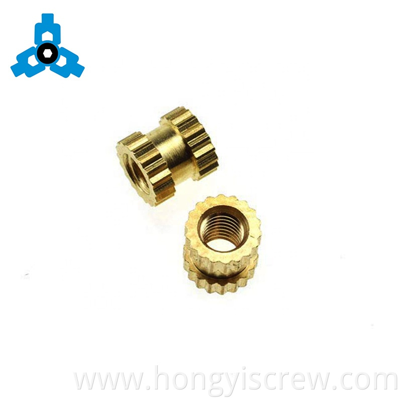DIN16903 Brass Hex Knurled Threaded Insert Nuts Embedded Nuts For Plastics Mouldings OEM Stock Support